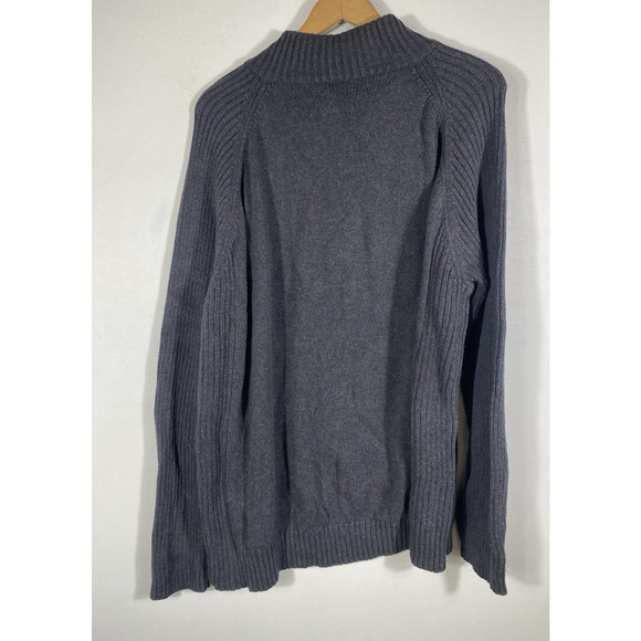 Covington 1/4 Zip Sweater Size XXL 2XL Mens Gray Ribbed Sleeve Fisherman Chunky - Picture 5 of 7
